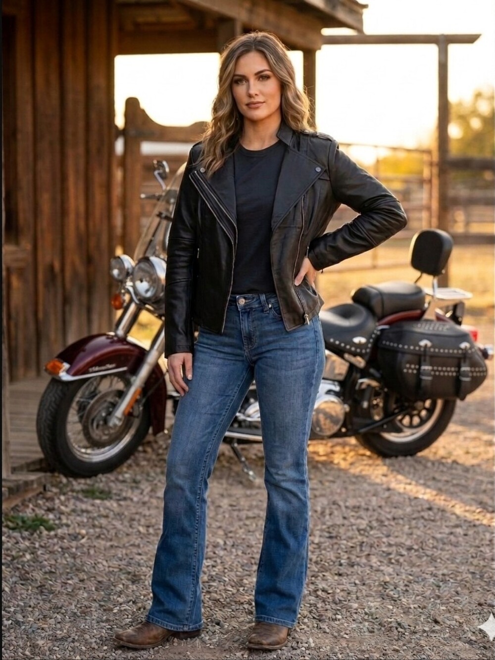 NWT Black Leather Moto Jacket Classic Biker Style Decrum L/XL*